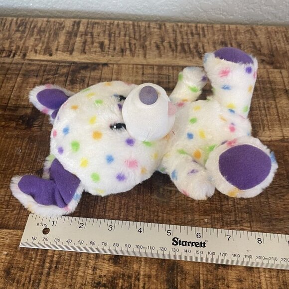 Build-a-Bear Buddies Smallfry Confetti Dog Puppy Plush Stuffed Toy Purple Ear 7" - Picture 9 of 10